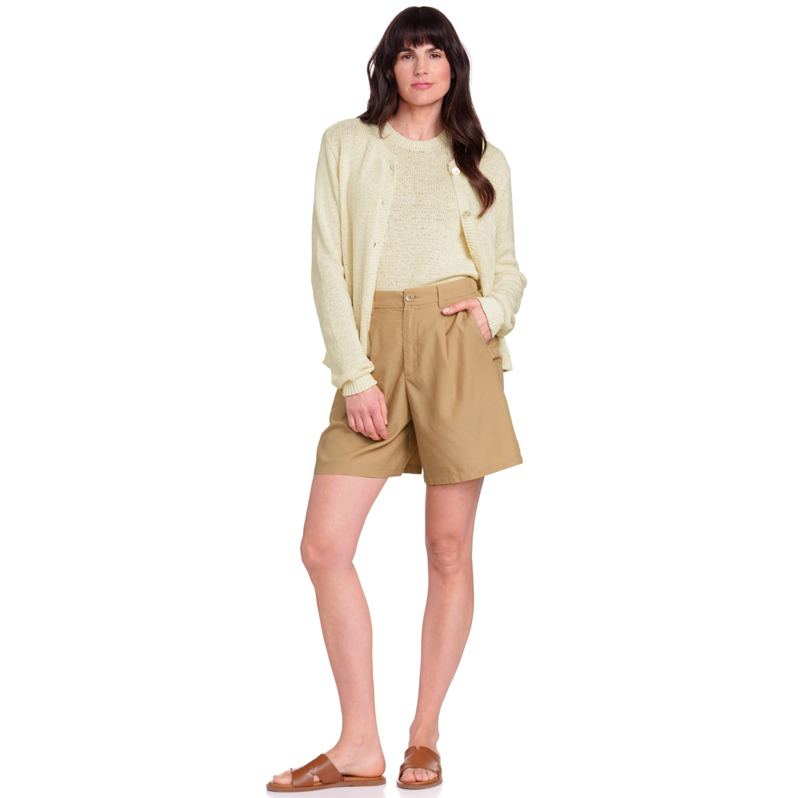 Gina Benotti Damen Strickjacke mit Knopfleiste creme