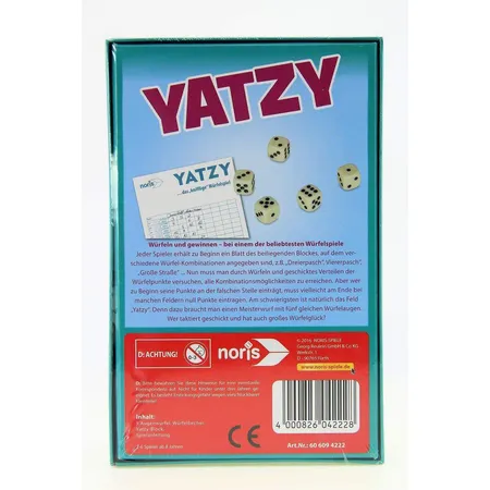 Noris Spiele Mitbringspiel Yatzy Das Würfelspiel