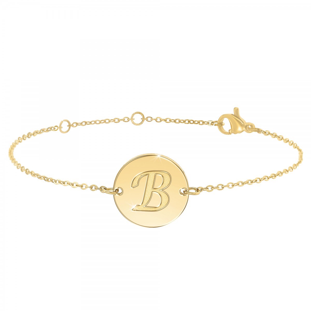 Bracelet lettre B en acier inoxydable par SC Bohème