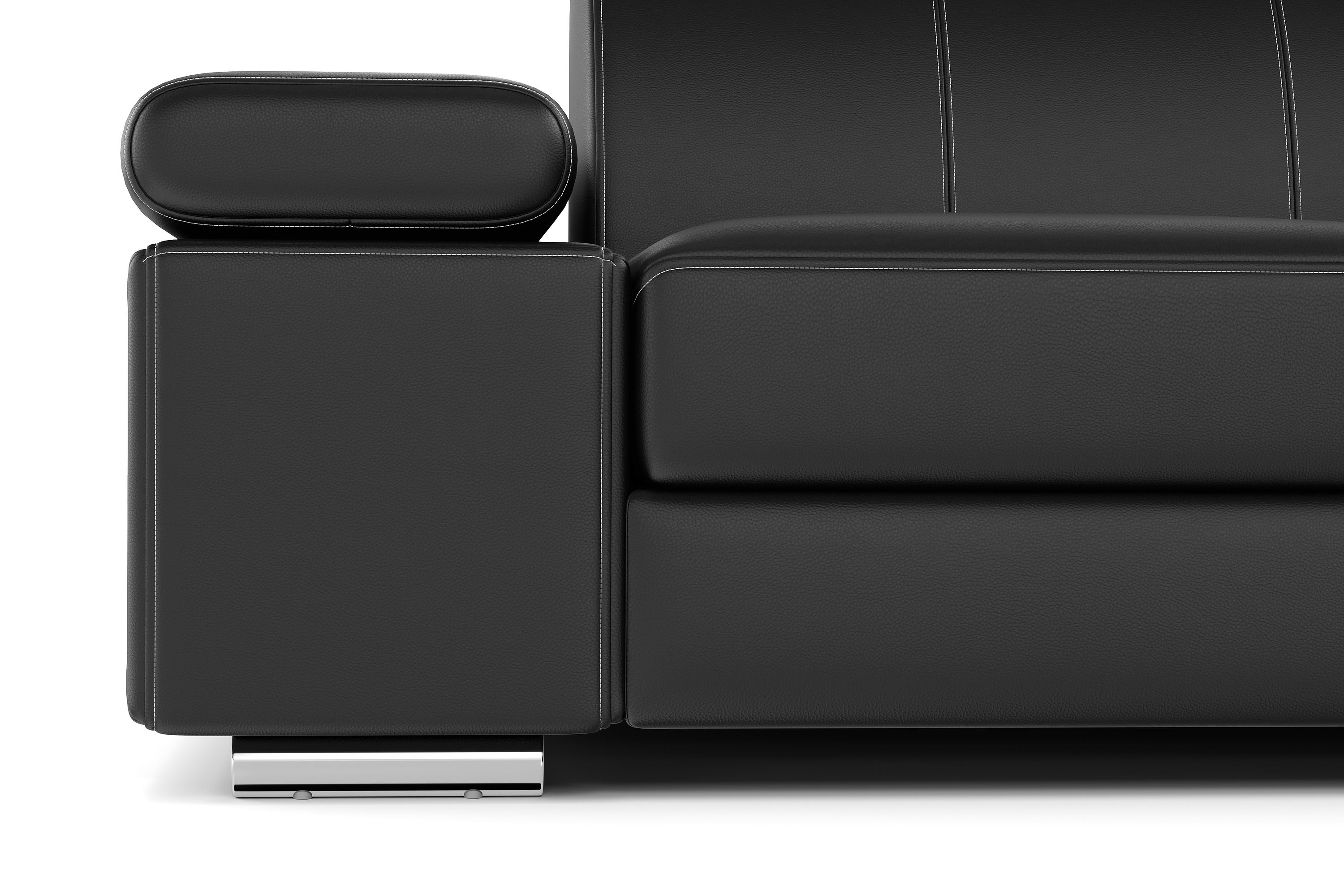 Ecksofa Leder CRISTIANO links/rechts schwarz