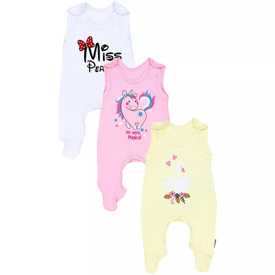 TupTam Baby Mädchen Strampler mit Aufdruck Spruch 3er Pack gelbweiß