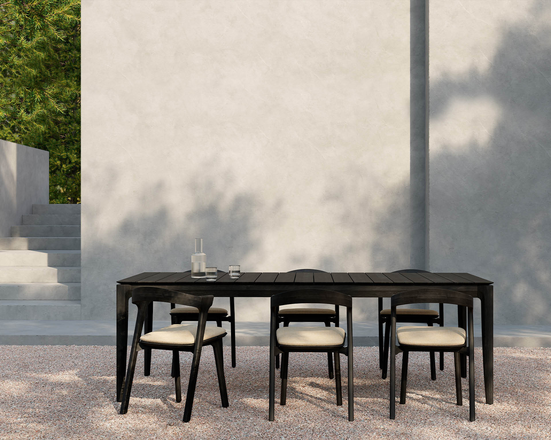 Teak Bok tuinstoel - zwart