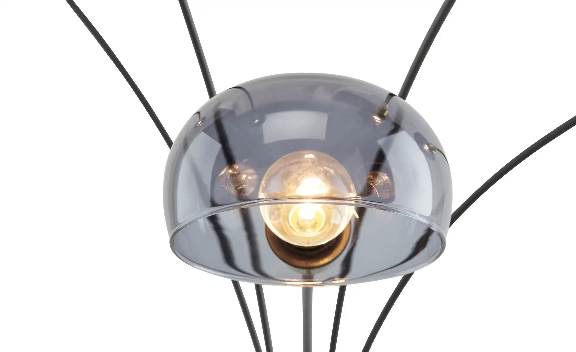 Meisterleuchten Bogenleuchte, 5-flammig, schwarz / Rauchglas