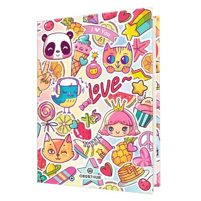 Agenda Kawaii- 1 jour par page - 12,5 x 17,5 cm - patch - Oberthur