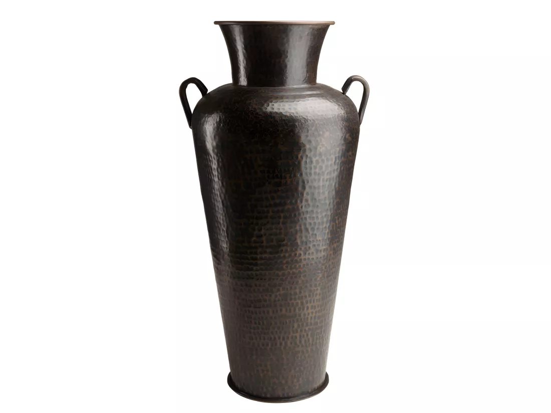 HONORE - Vase alu avec anses L45cm H1m couleur cuivre noir antique