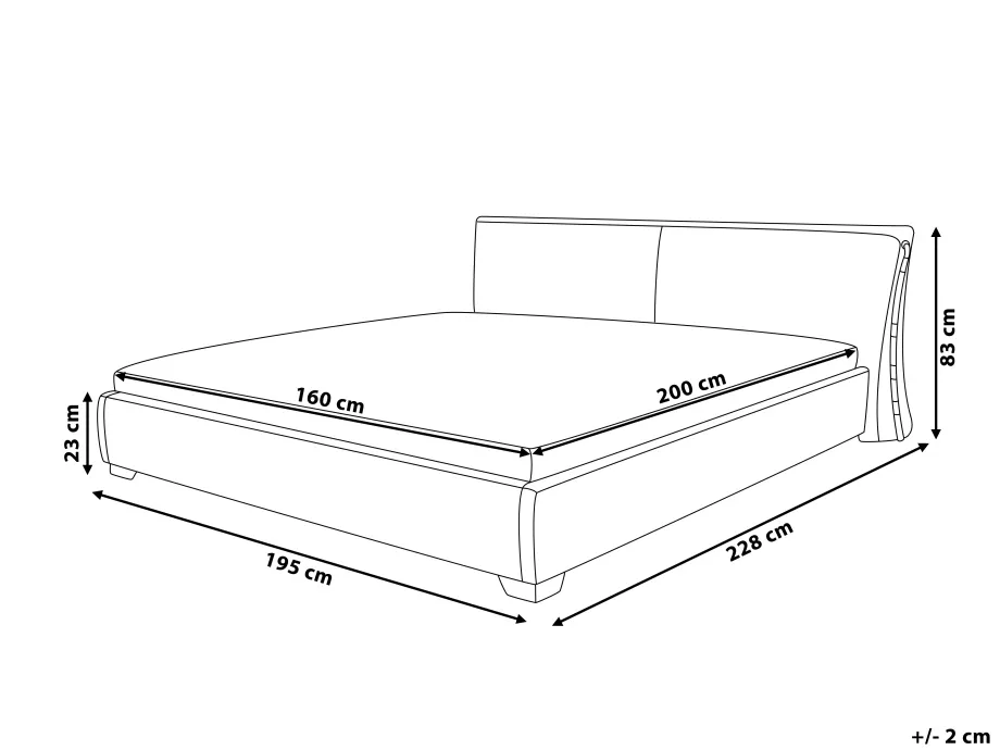 Waterbed Leer PARIS 160 x 200 cm Goud