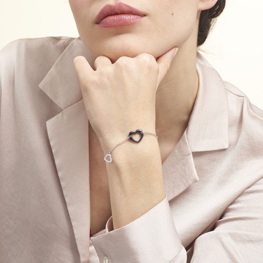 Bracelet Anissa Argent Blanc Céramique Et Oxyde De Zirconium
