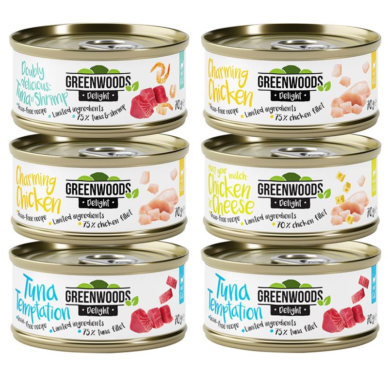 Lot mixte Greenwoods Delight 6 x 70 g ✓ pas cher