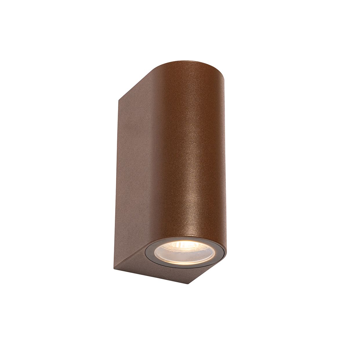 Buiten wandlamp roestbruin kunststof ovaal 2-lichts - Baleno