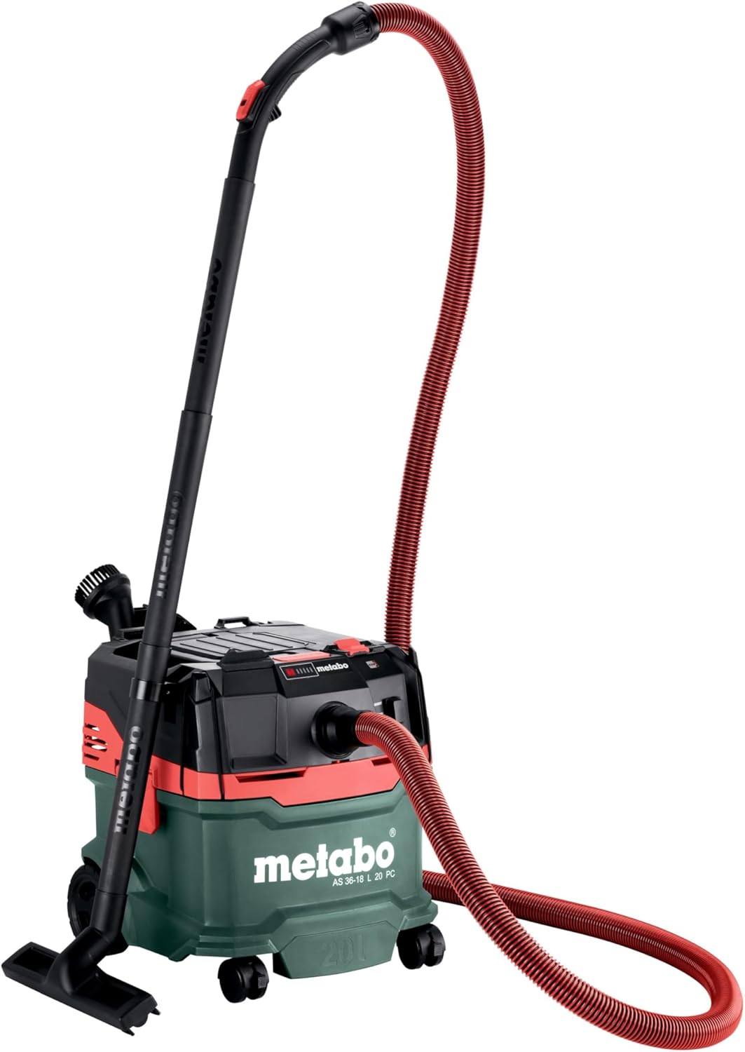 metabo Akku-Sauger AS 36-18 L 20 PC - 18 V, 20L Behälter - Staubklasse L, Nass- und Trockensauger, Boost-Modus, Quick-System, Antistatik - Für Gewerbe und Haushalt