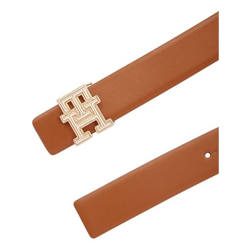 Tommy Hilfiger Monogram Bælte, Cognac/Black, 90 cm