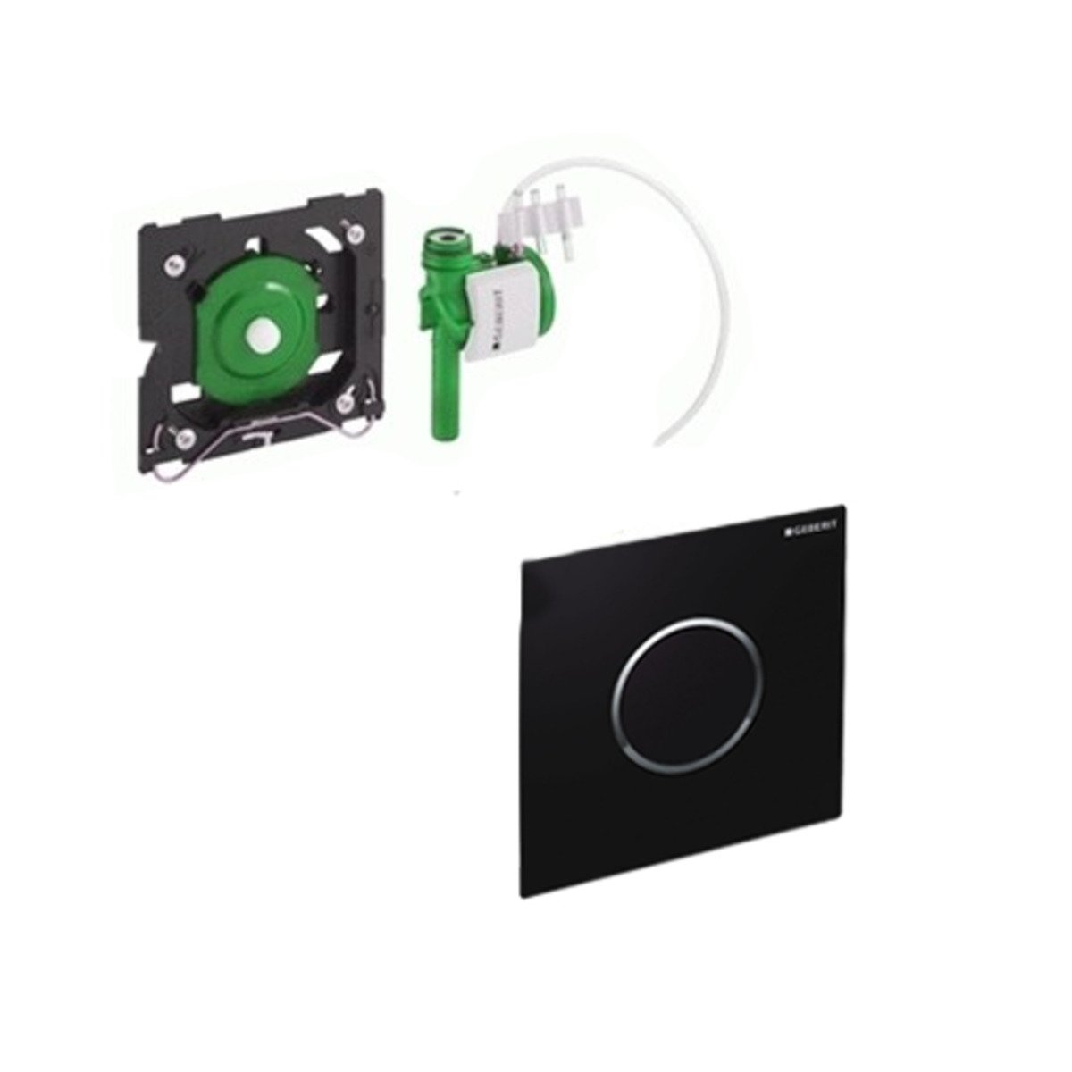 Geberit type 10 urinoir bedieningsplaat pneumatisch zwart/glans chroom