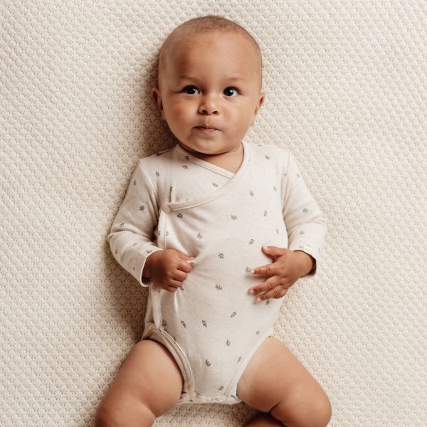 Little Dutch Romper Overslag Lange Mouw Little Farm Green Leaves