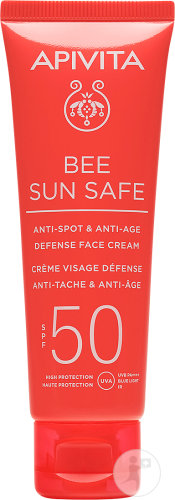Apivita Bee Sun Safe Crème Visage Défense Anti-Tache Et Anti-Âge IP50 Tube 50ml