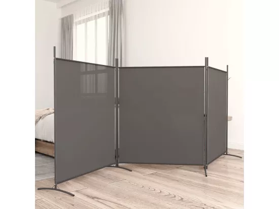 Cloison de séparation 3 panneaux Anthracite 525x180 cm Tissu
