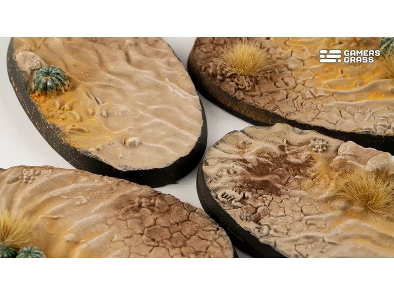 GamersGrass Base Deserts of Maahl oval 60 mm (x4) Hochwertige Bases für den Miniaturenbau