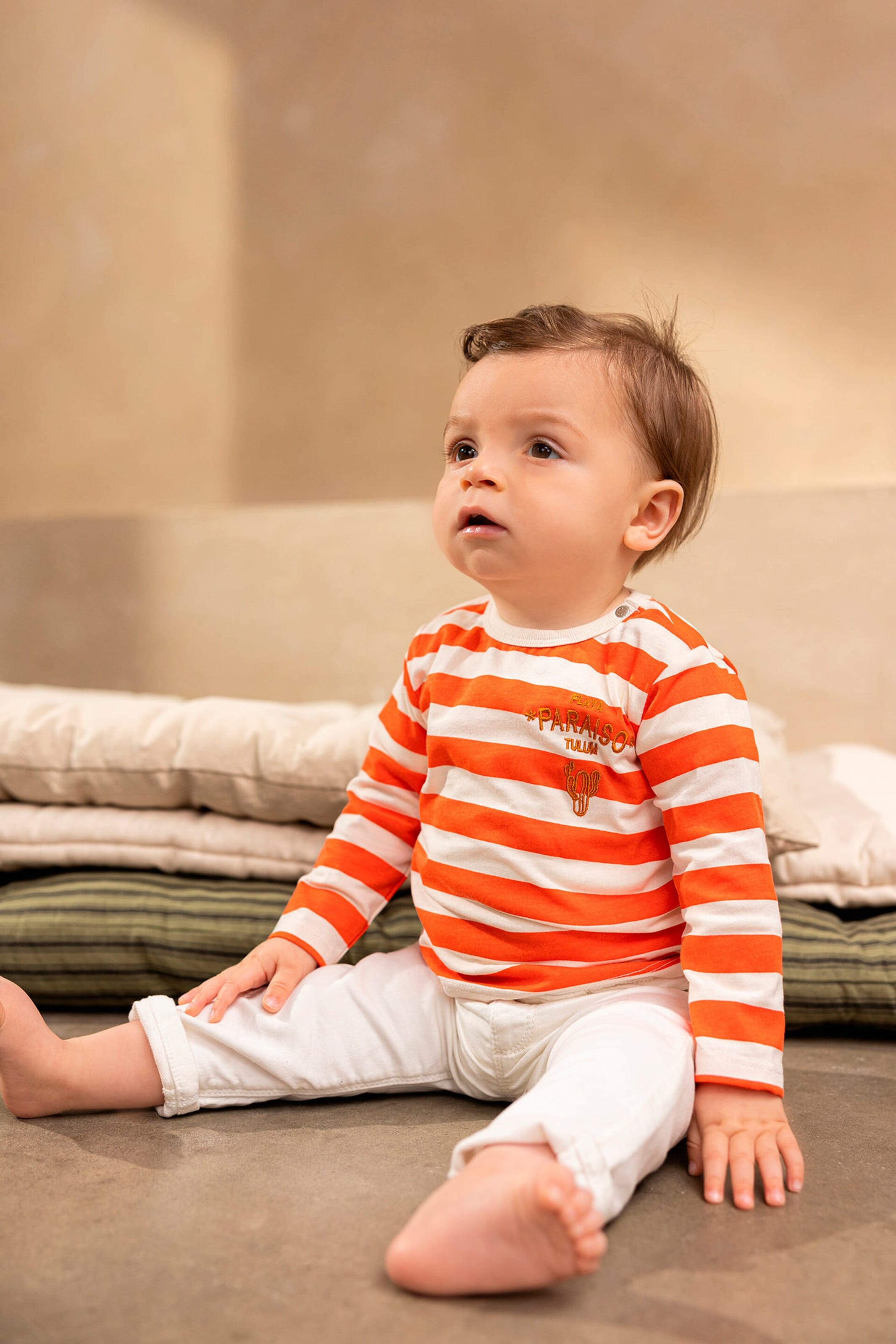 Noppies Baby Langarmshirt Ogaki Stripe pattern Orange