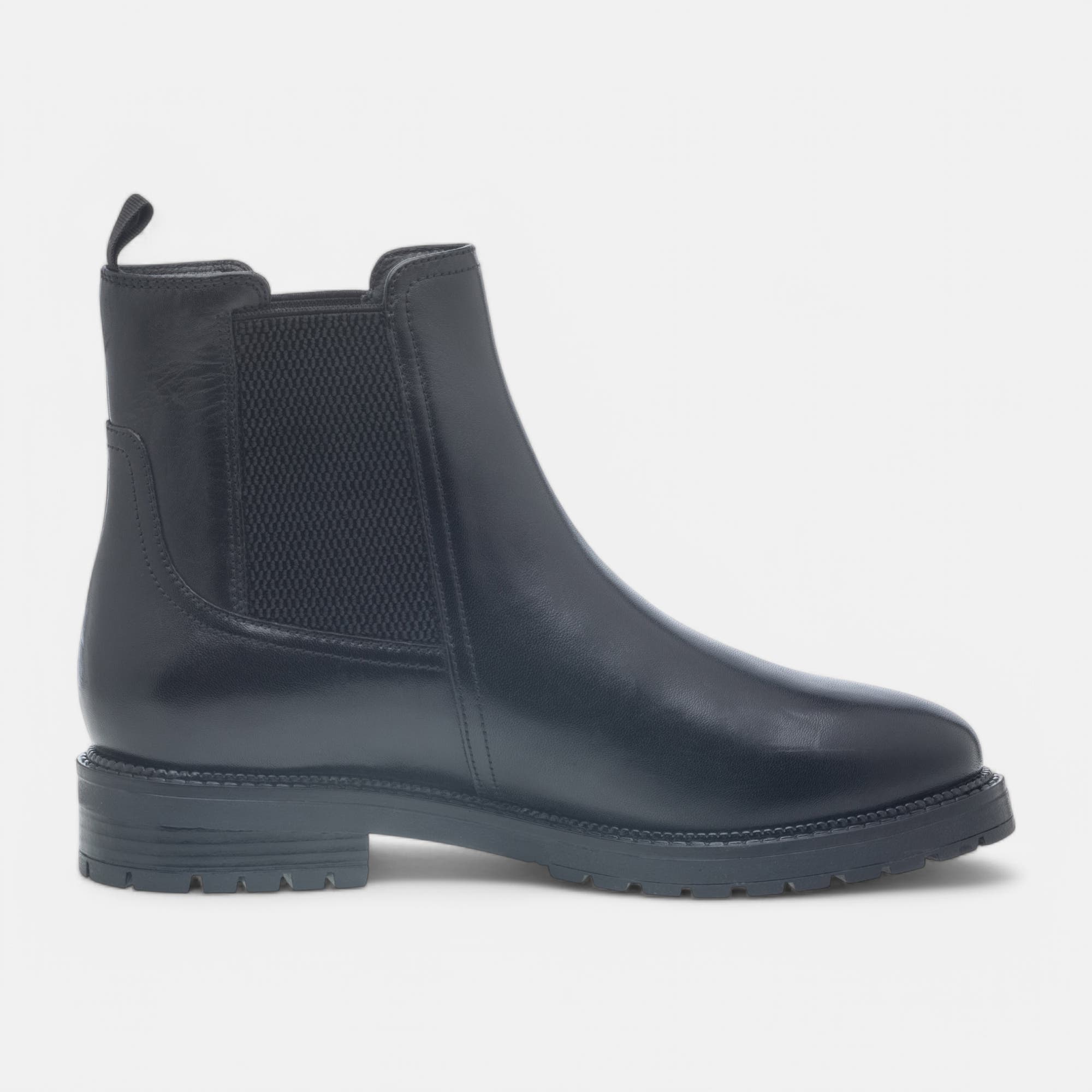 Boots chelsea Femme en cuir noir
