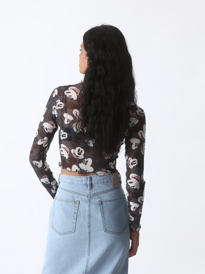 Camiseta cropped Mickey Mouse ©DS - Preta