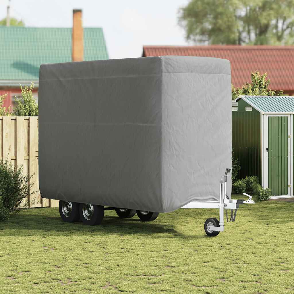 vidaXL Paardentrailerhoes, grijs, 376x168x240cm, non-woven stof