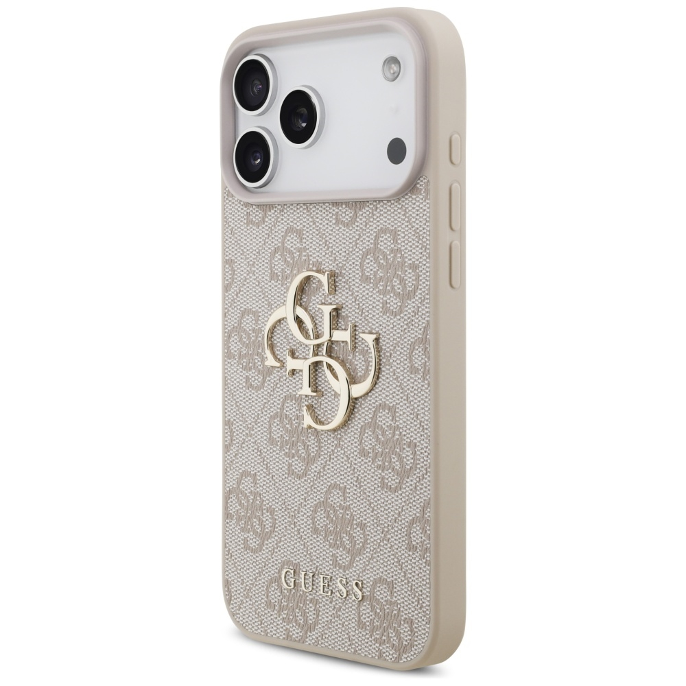 iPhone 17 Pro Leder Hardcase Hülle 4G Big Metal Logo (GUHCP17L4GMGPI) - Rosa