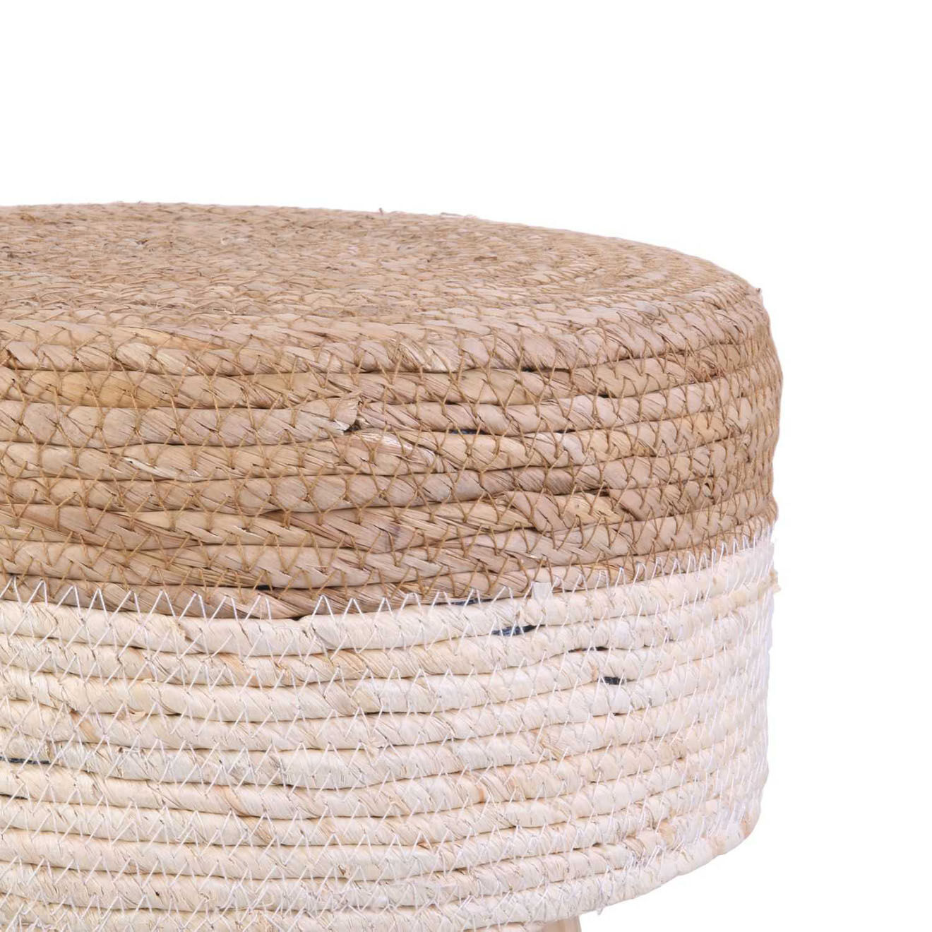 Home Deco Factory Tabouret tressé sable - 30x43x30 cm