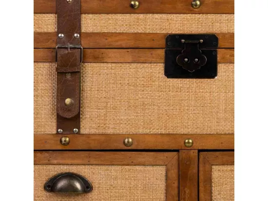 Coffre en bois marron 90x45x45,5