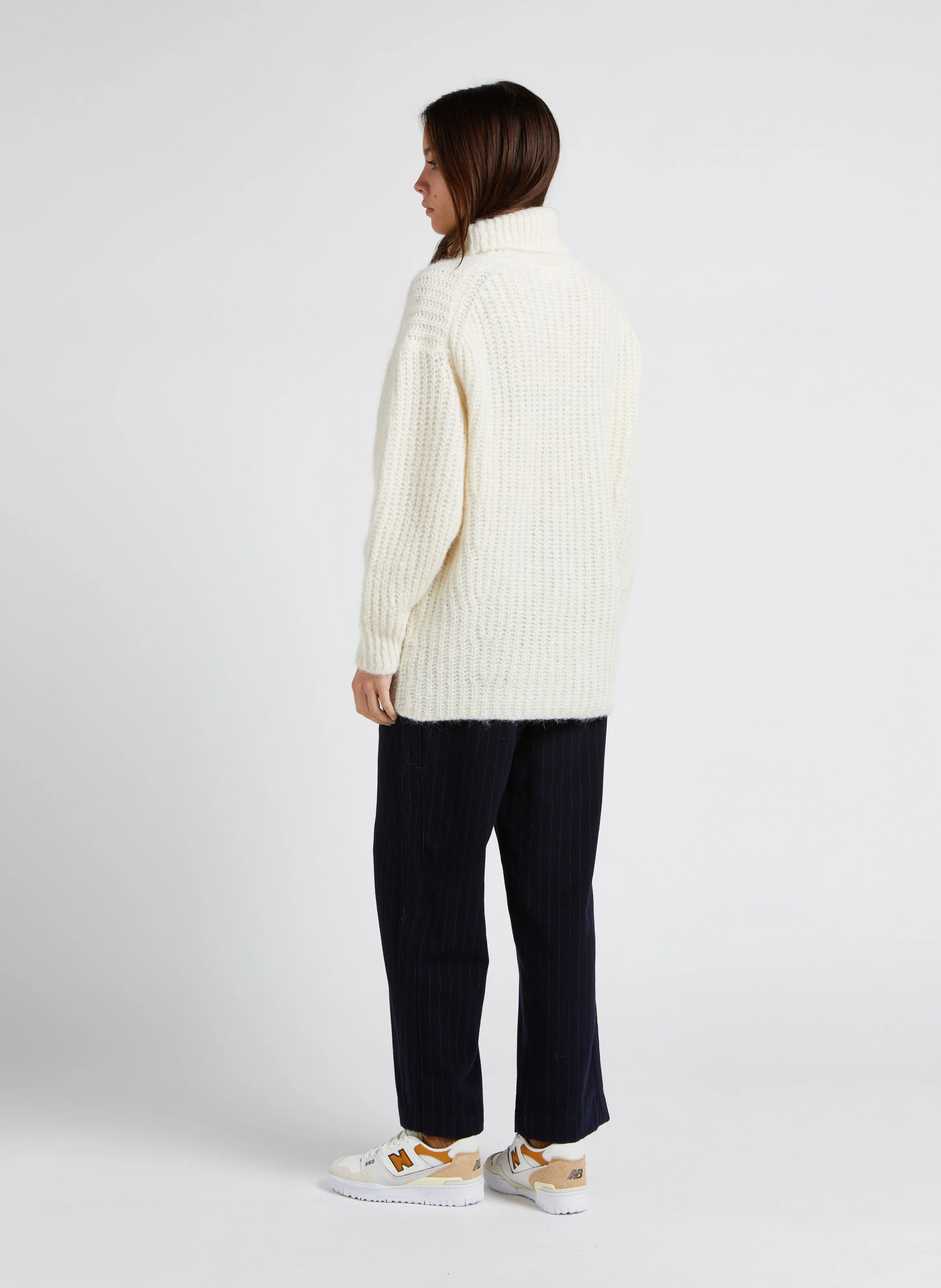 PENNY - Pantalon droit en laine mélangée | Bleu