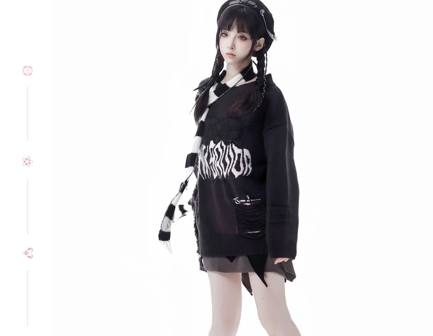 Florimi - Asymmetrische mini-A-lijn rok met hoge taille en geruit paneel