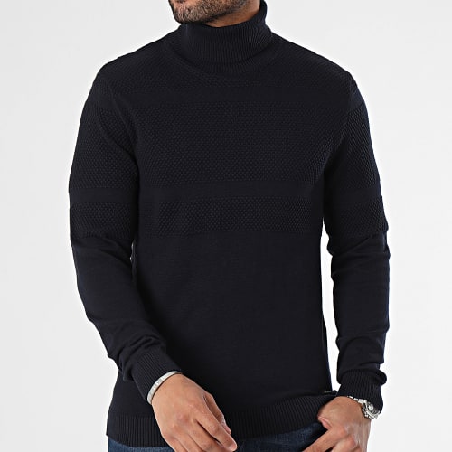 Pull Col Roulé Chris Bleu Marine