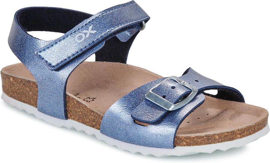 GEOX Blauw Metallics Kindersandalen Velcro