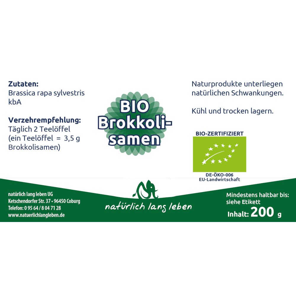 natürlich lang leben BIO Brokkolisamen 200 g