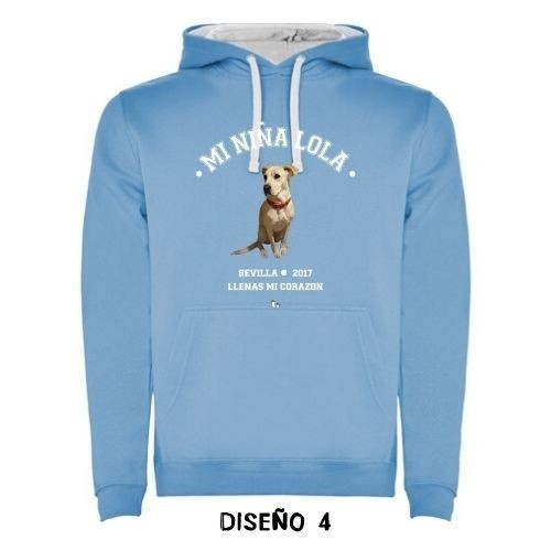 Moletom universitário personalizado em azul claro