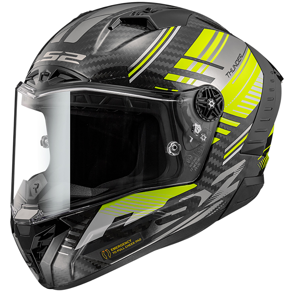 LS2 - Casque FF805 Thunder Carbon Volt Noir / Jaune fluo / Gris