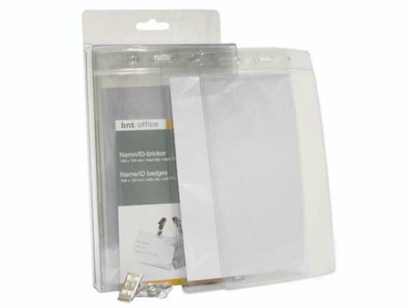 Navneskilte t/ID 100x150mm blød plast stående format - (10 stk.)