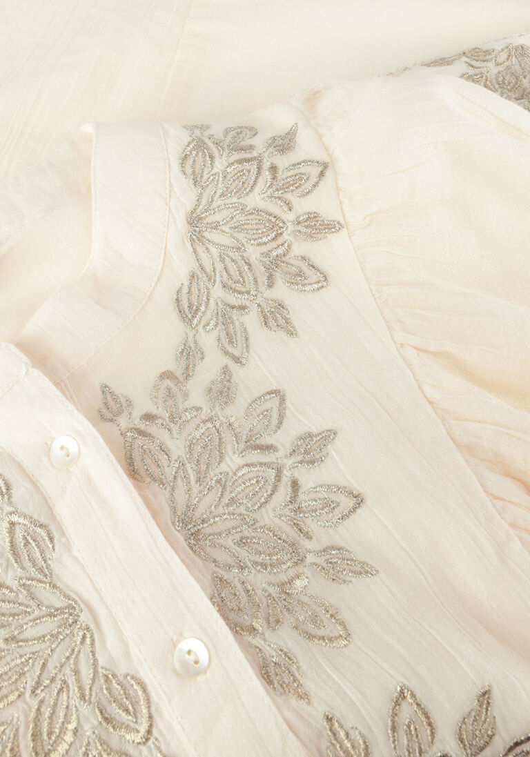 SUMMUM gebroken wit summum blouse top gold lurex embroidery