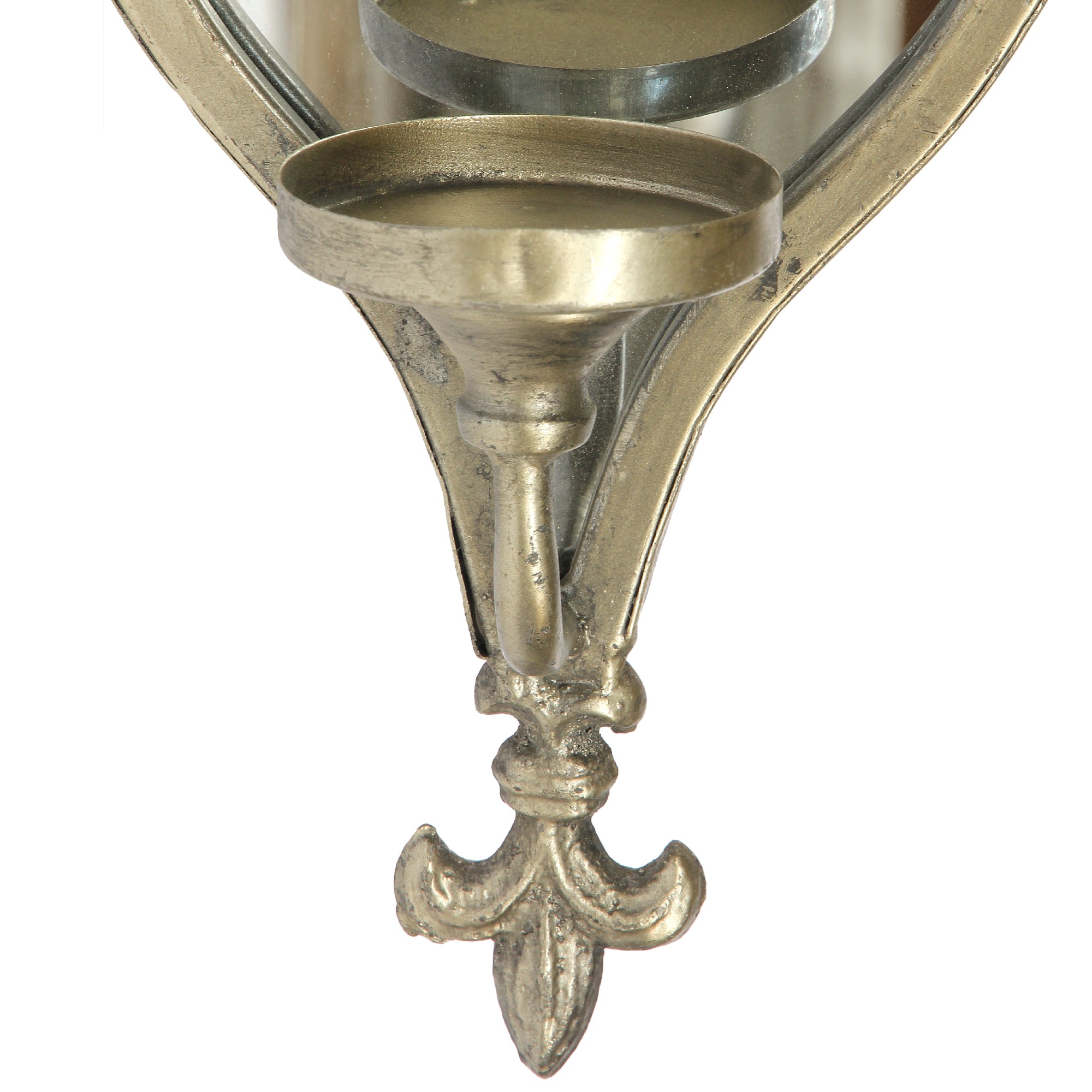 Wandspiegel mit Kerzenhalter, antik gold, H 44 cm, B 16 cm, T 10 cm von fischer's lagerhaus