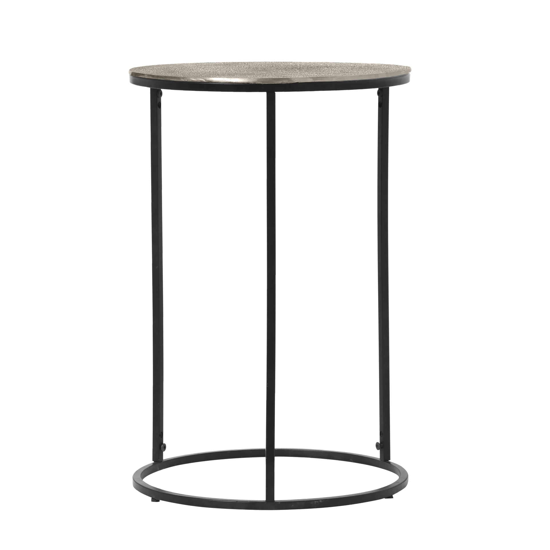 Beistelltisch PADMA 41 x 41 cm silberfarbig/schwarz