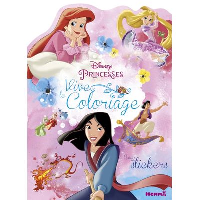 Disney Princesses - Vive le coloriage avec stickers (Mulan, Ariel et Raiponce)