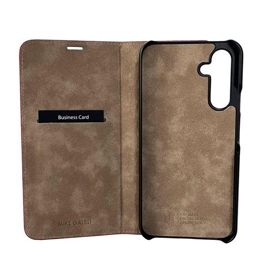 Samsung Galaxy S23 FE Echtleder Book Case Tasche Flip Cover Hand Made (MARCS23FE-M04) - Molten Lava
