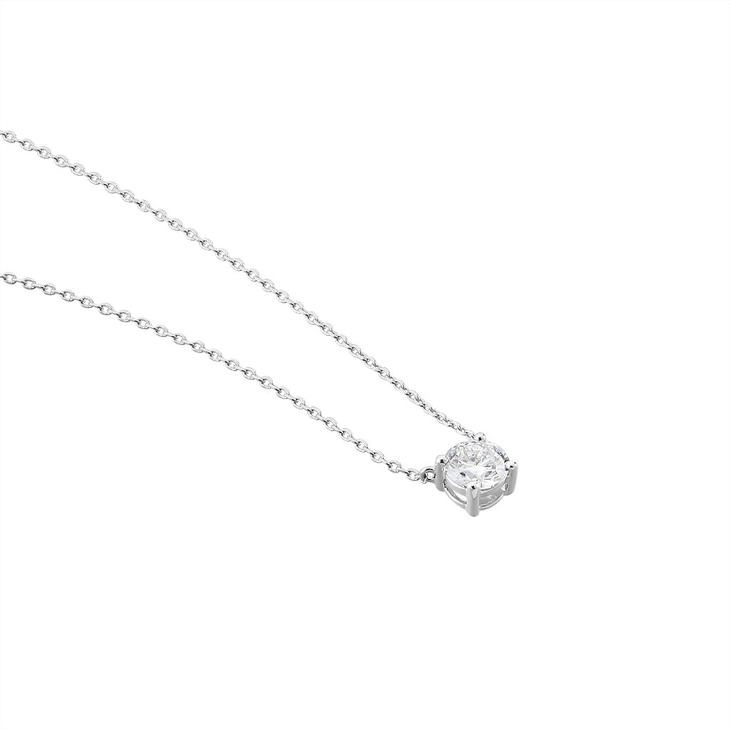Collier Solitaire Victoria Platine Blanc Diamant
