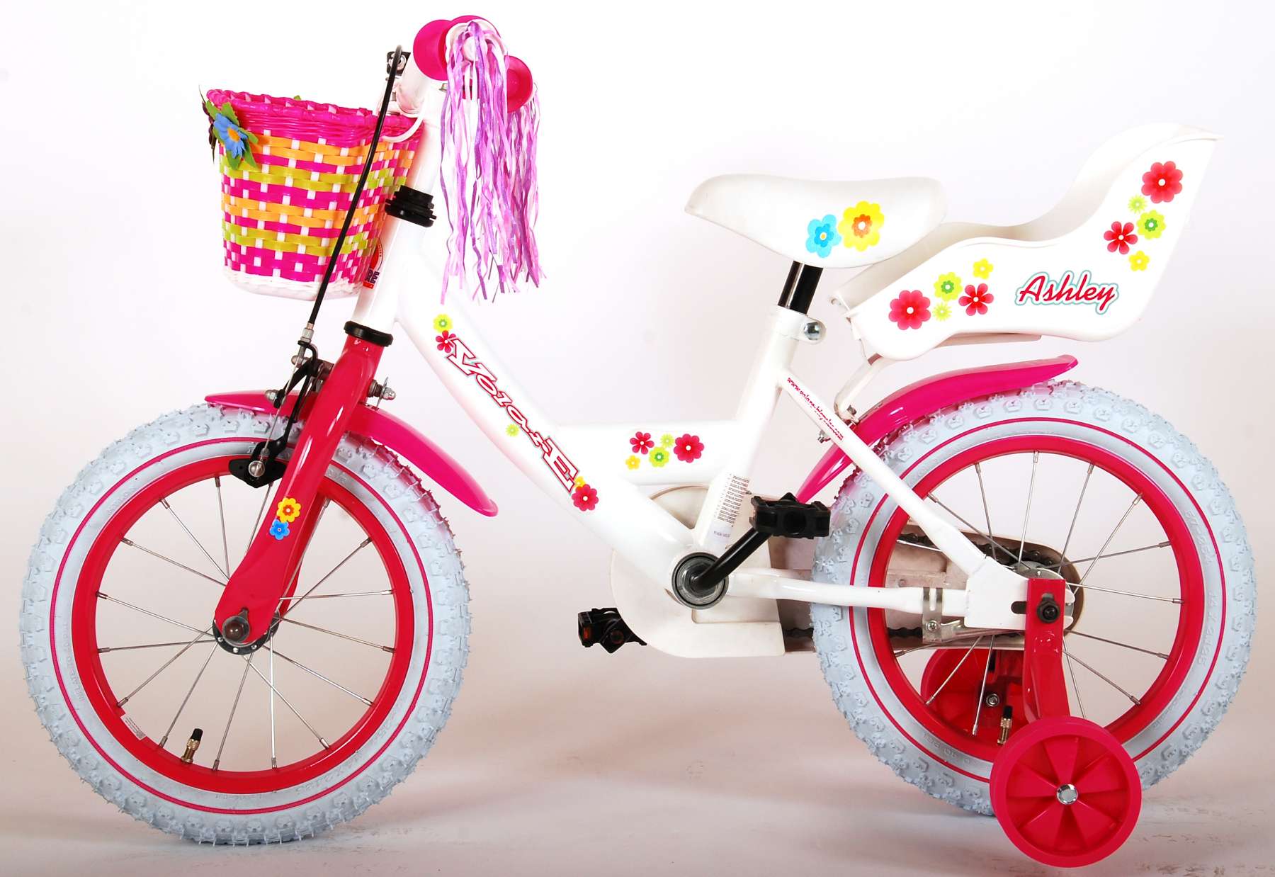 Kinderfahrrad Ashley für Mädchen 14 Zoll Kinderrad in Weiß