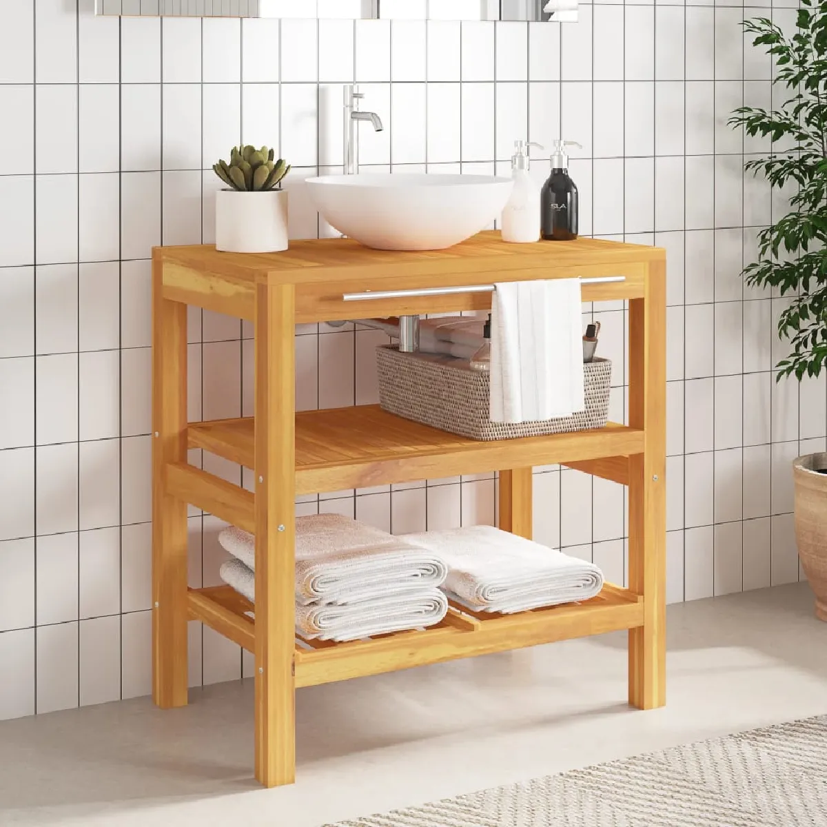 vidaXL Armoire Teck 2 Étagères