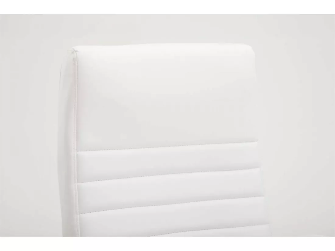 Chaise de bureau - Similicuir & Métal chromé - Blanc - Valais