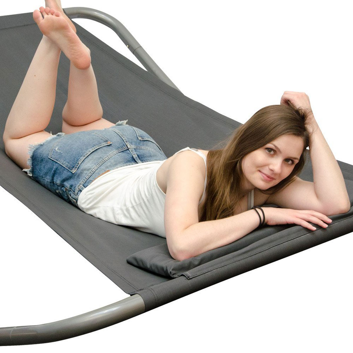 XXL Gartenliege XXL 200x130x32 cm Wippliege mit Metallgestell