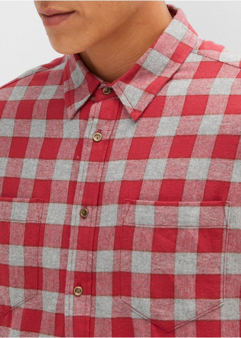 Chemise manches longues en flanelle coupe confort