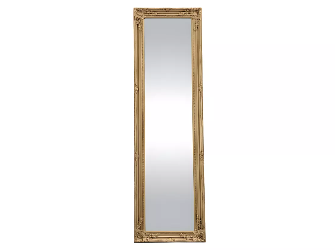 Miroir sur pied en bois d'eucalyptus - L. 50 x H. 170 cm - Doré - HONORE