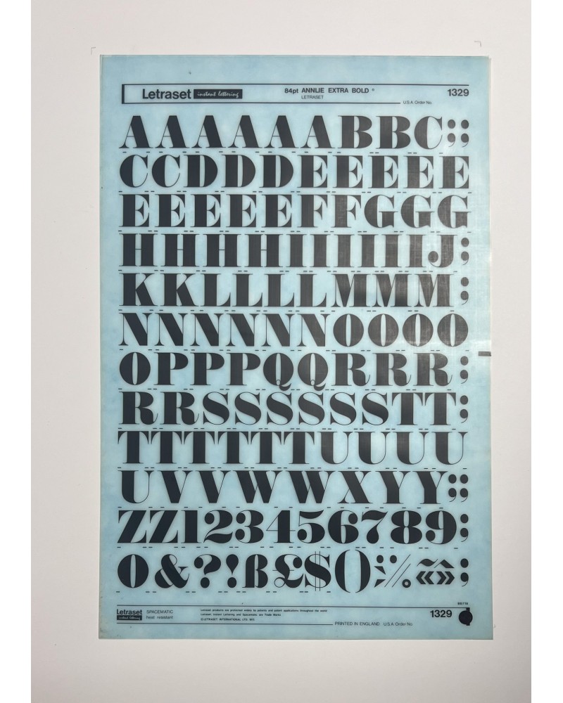 letraset-1329- ANNLIE EXTRA BOLD - 84pt