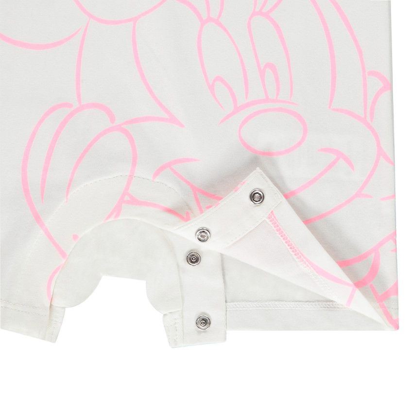 Combinaison courte en jersey cloqué print Minnie Disney pour bébé fille - Ecru