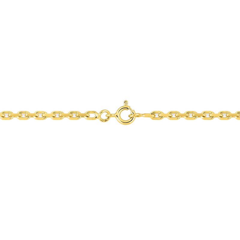 Chaîne mixte 40 cm - Maille Forçat diamanté - Or 18 Carats - Largeur 2.70 mm